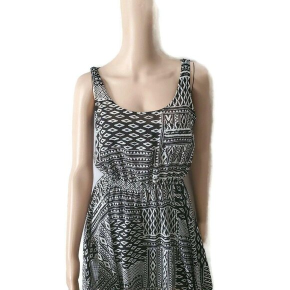 Fire Los Angeles Women’s Sleeveless Summer Dress Geometric Black White Sz Small - Picture 8 of 16